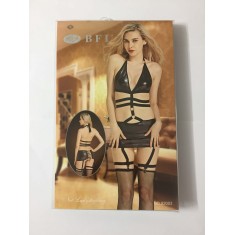 VESTITINO SADOMASO TOP E MINI GONNA NERO TAGLIA UNICA